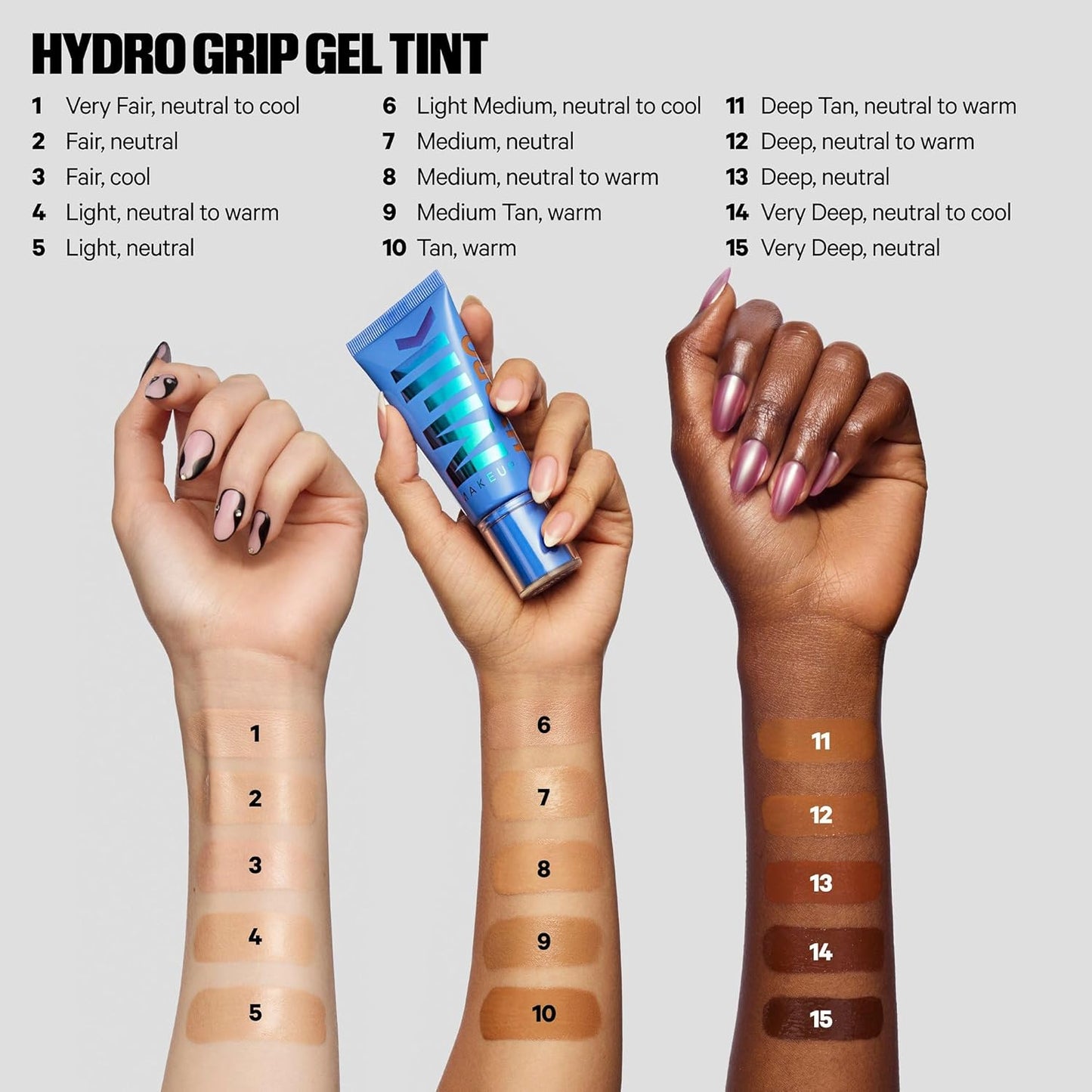 Milk Makeup Hydro Grip Skin Tint en Gel Hidratante | Cobertura Ligera Modulable hasta 12 hs | Con Ácido Hialurónico, No Comedogénico, Acabado Luminoso