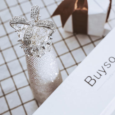 Botella con Glitter corona | Botella térmica de acero inoxidable | 500ml | Color: Plateado princesas