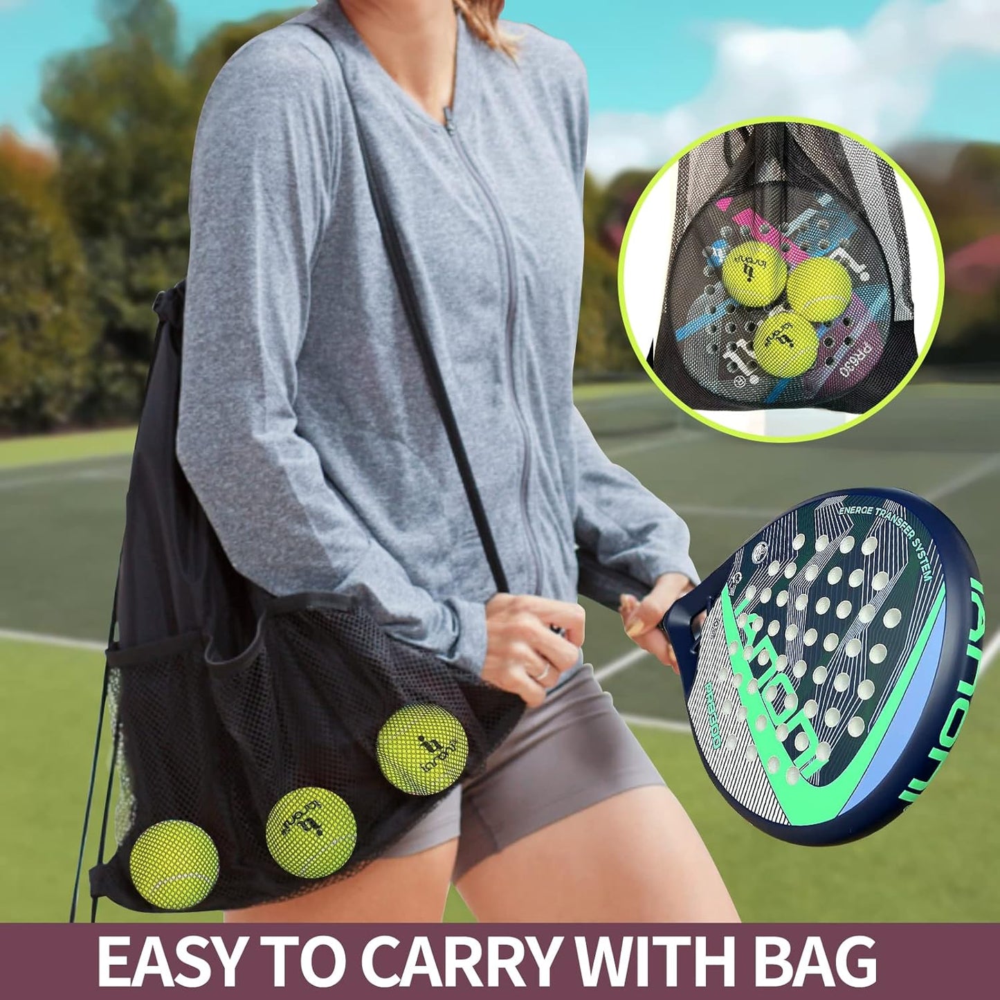 Padel Racket Carbon Fiber Surface with EVA Memory Flex Foam Core Lightweight Padel Racquet