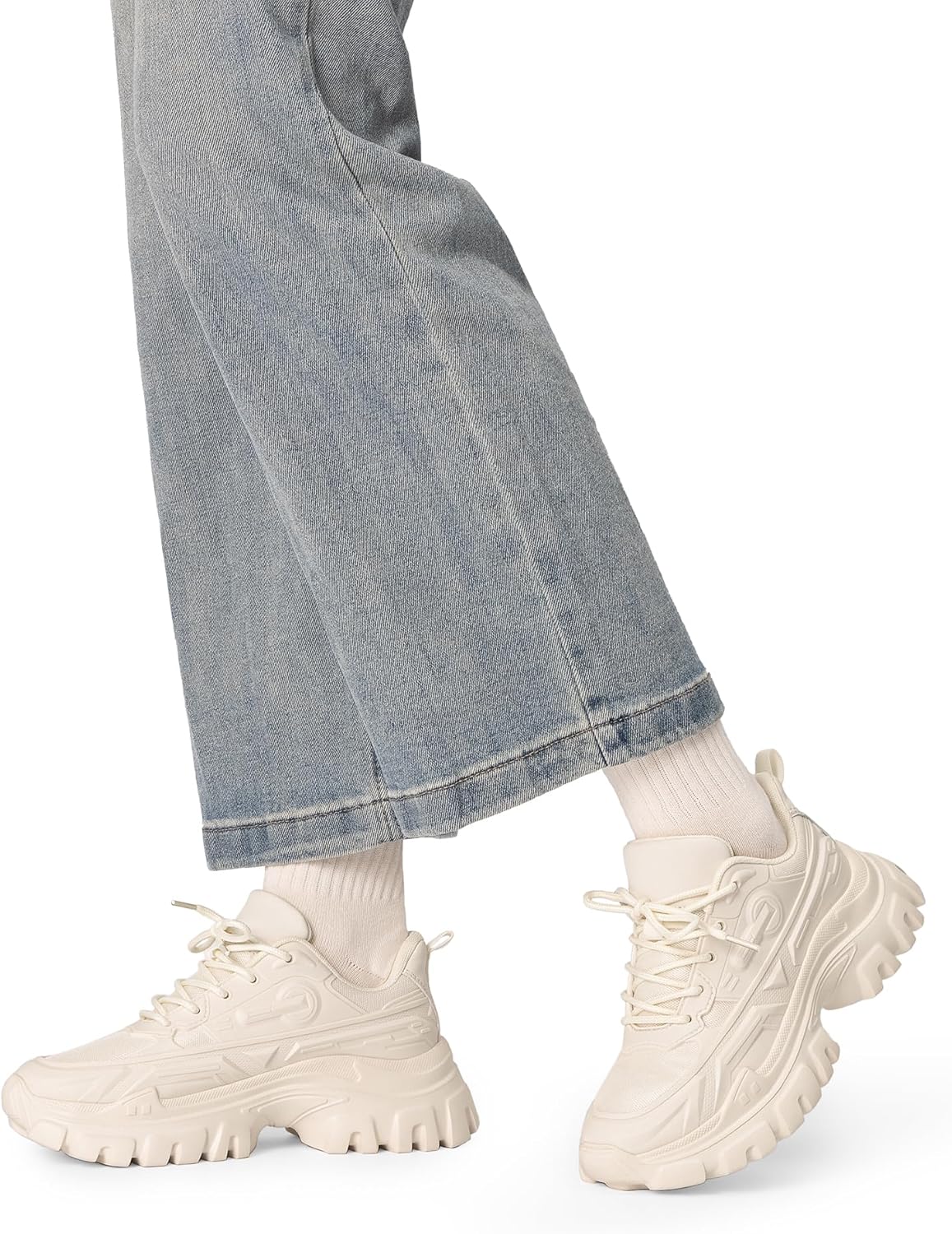 Zapatillas Mujer DREAM PAIRS Chunky | Sneakers Plataforma Bold con Cordones | Moda Casual y Cómoda