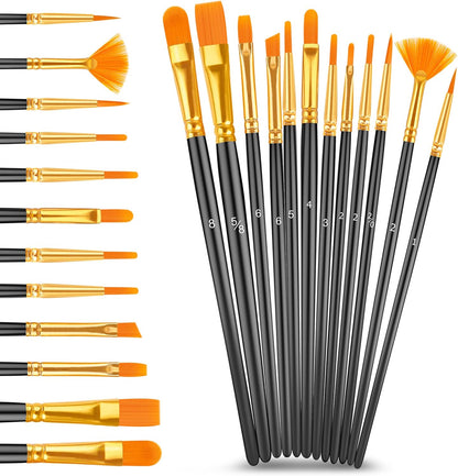 Kit de pintura acrílica | 12 pinceles + 24 colores | Para niños y adultos