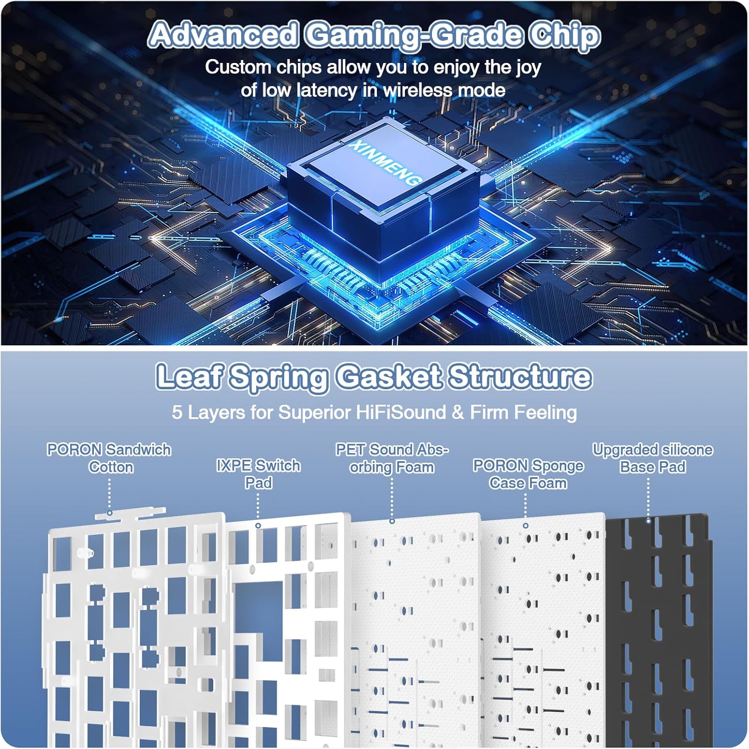 Teclado mecánico inalámbrico para juegos con perilla intercambiable | ATTACK SHARK X85 | Color: Blanco