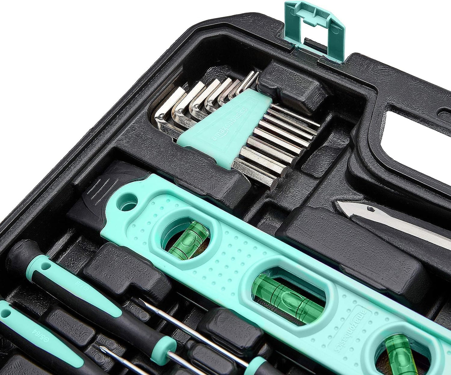 Kit de Herramientas para el Hogar con Maletín – 142 Piezas – Color Turquesa – Ideal para Reparaciones y DIY