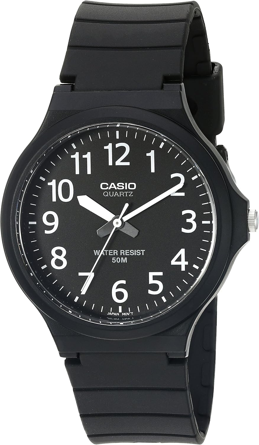 MW240 Series | Men’S Quartz Watch | 50M WR | Large Resin Case | Resin Glass | Resin Band | Large Arabic Numerals | Analog Watch | Easy to Read Display | 3 Year Battery