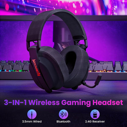 Redragon S101 Gaming Keyboard & Mouse Combo + H888W Wireless Gaming Headset