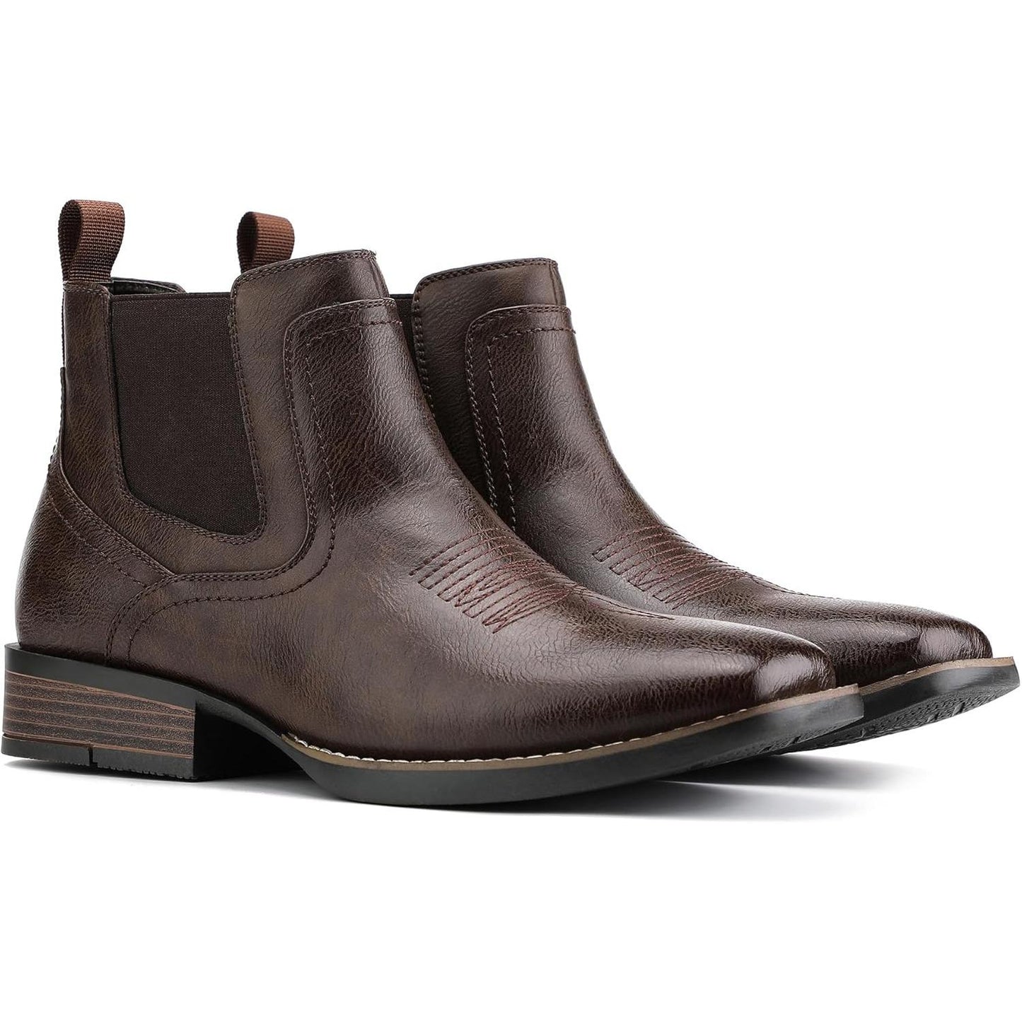 Botas vaqueras Chelsea para hombre | Punta cuadrada | Botas vaqueras al tobillo para hombre