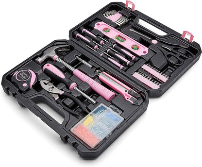 Kit de Herramientas para el Hogar con Maletín – 142 Piezas – Color Turquesa – Ideal para Reparaciones y DIY