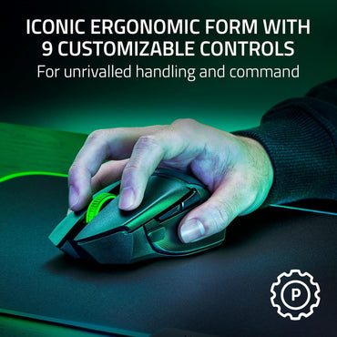 Razer Basilisk V3 X HyperSpeed – Mouse Gamer Inalámbrico Personalizable con Sensor Óptico 18K, 9 Controles Programables, Iluminación RGB y Larga Duración de Batería