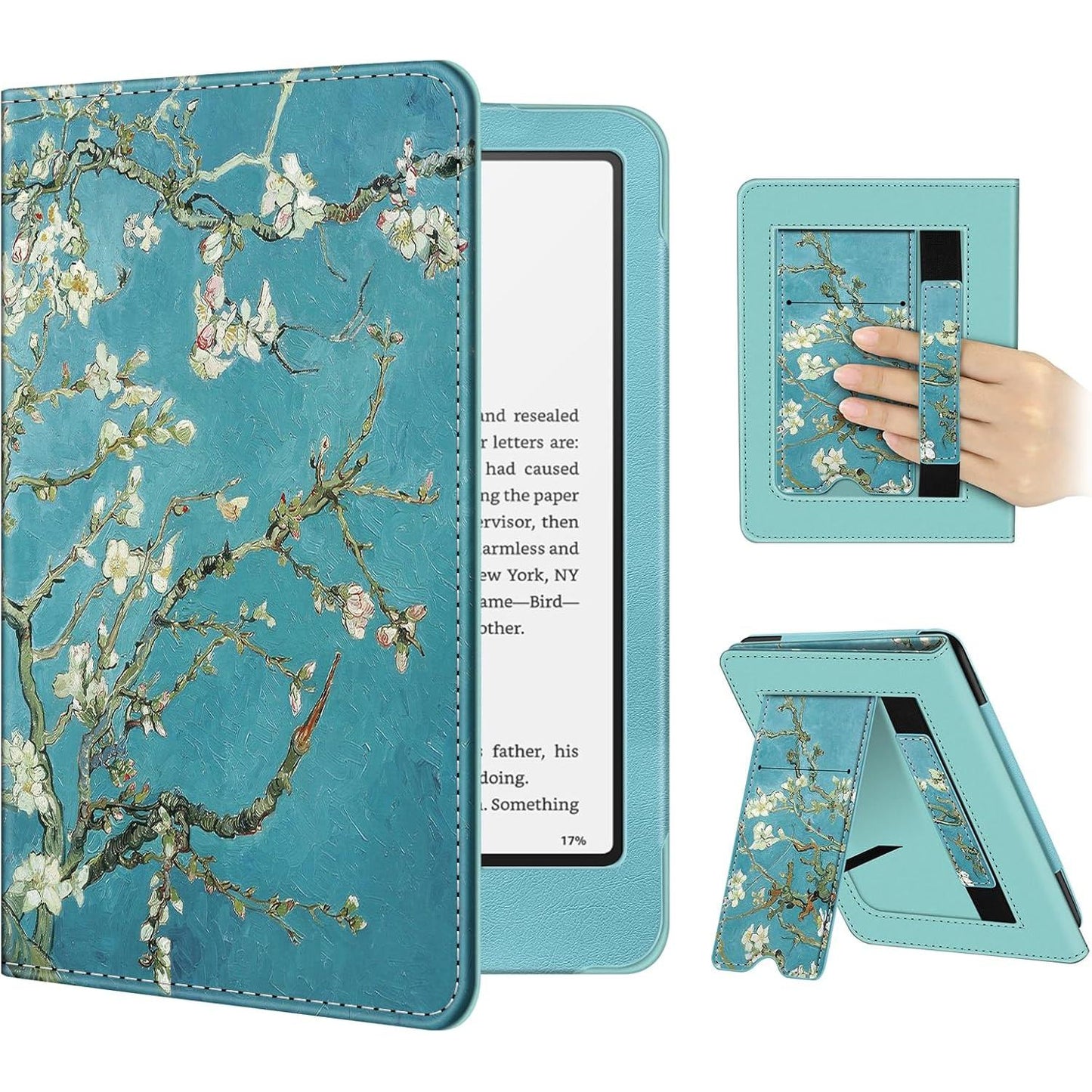 Fintie Case for 7"/6.8" Kindle Paperwhite(12Th/11Th Generation-2024/2021) and Kindle Colorsoft Signature Edition -Slim Foldable Stand Cover Auto Wake/Sleep for Paperwhite 2024, Spring Bloom