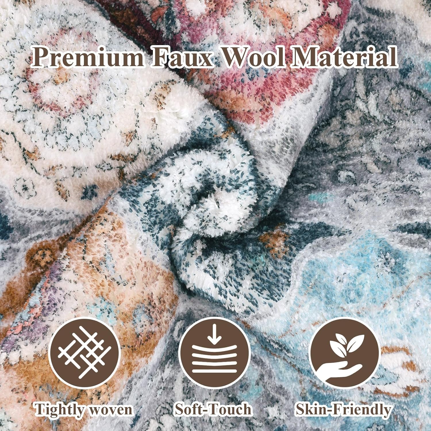 Alfombra de pasillo de 2 pies x 8 pies | Lavable, vintage, antideslizante | Diseño rombos