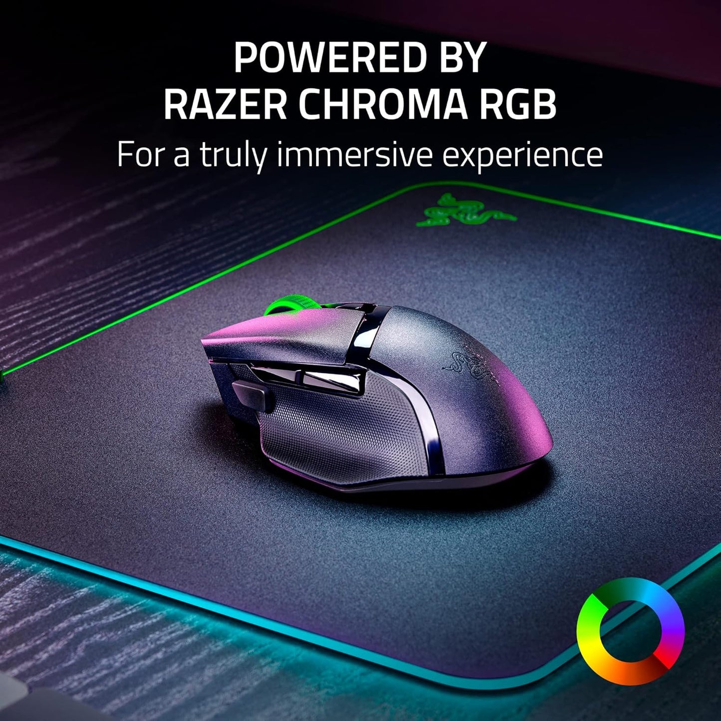 Razer Basilisk V3 X HyperSpeed – Mouse Gamer Inalámbrico Personalizable con Sensor Óptico 18K, 9 Controles Programables, Iluminación RGB y Larga Duración de Batería