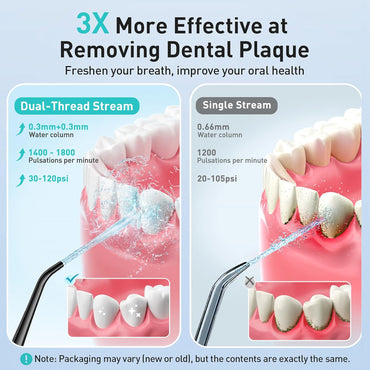 COSLUS Irrigador Dental Portátil – 300ML Flosser Eléctrico Recargable, 3 Modos & 5 Boquillas, Batería de 30 Días, Resistente al Agua IPX7 para Limpieza Dental y Salud de las Encías (Negro)