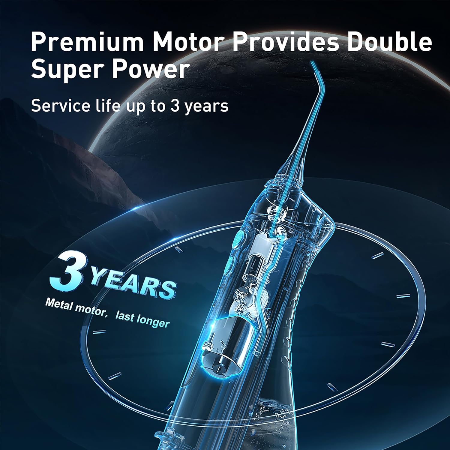 COSLUS Irrigador Dental Portátil – 300ML Flosser Eléctrico Recargable, 3 Modos & 5 Boquillas, Batería de 30 Días, Resistente al Agua IPX7 para Limpieza Dental y Salud de las Encías (Negro)