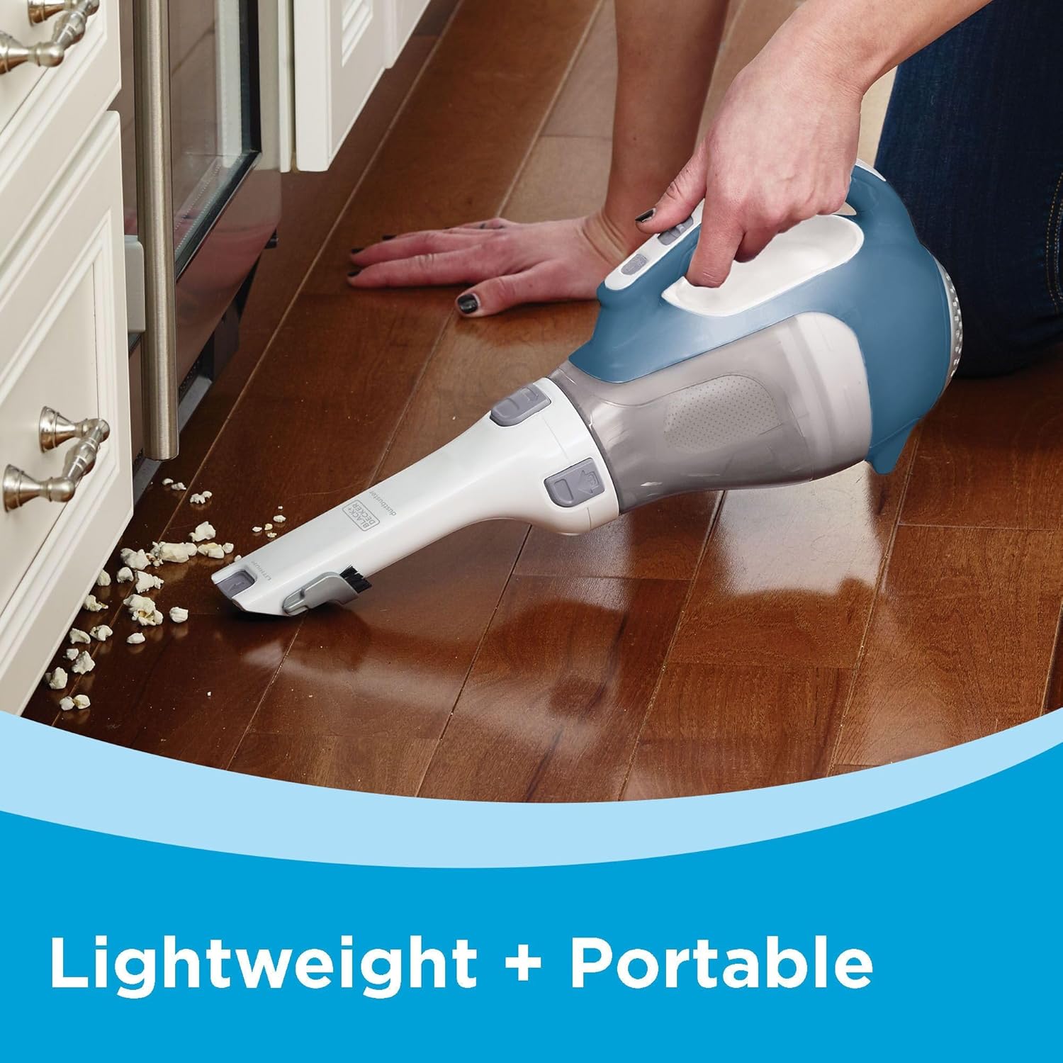 Aspiradora Manual Inalámbrica BLACK+DECKER dustbuster AdvancedClean, Compacta para Hogar y Auto con Herramienta para Ranuras (Modelo CHV1410L)