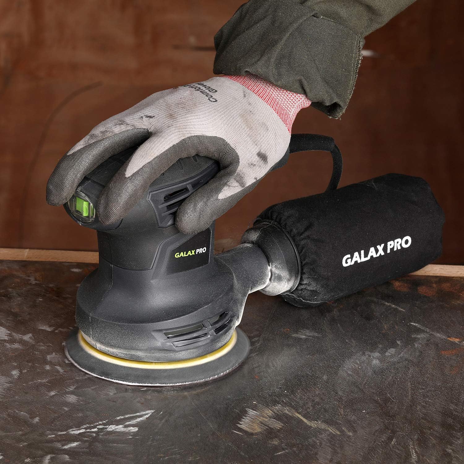 Lijadora Orbital 280W, 13.000 OPM con 6 Velocidades Variables – Lijadora Eléctrica de 5” con Colector de Polvo y 15 Discos de Lija – Para Madera, Metal y Plástico
