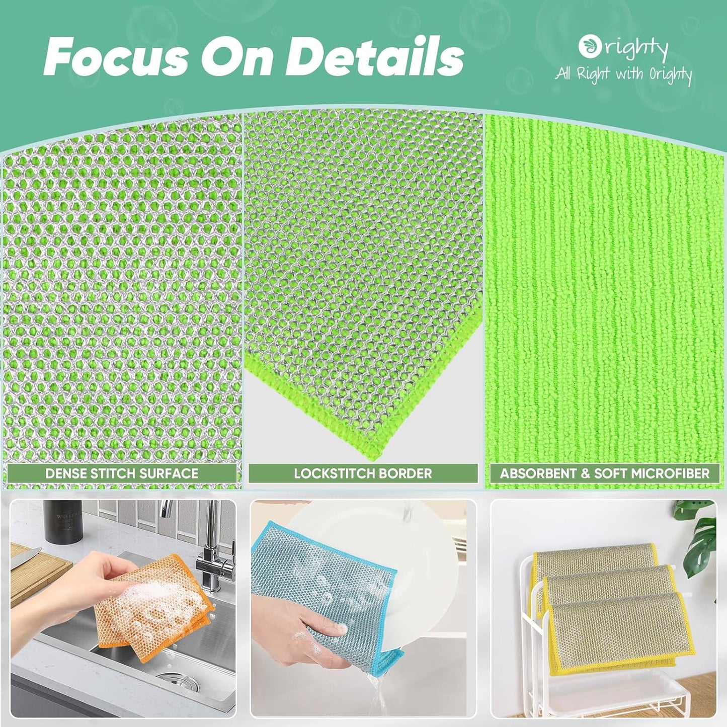 12 trapos de alambre multiusos para lavar platos | Paños de limpieza de platos de alambre de doble capa sin arañazos | Limpiador de acero reutilizable de cocina