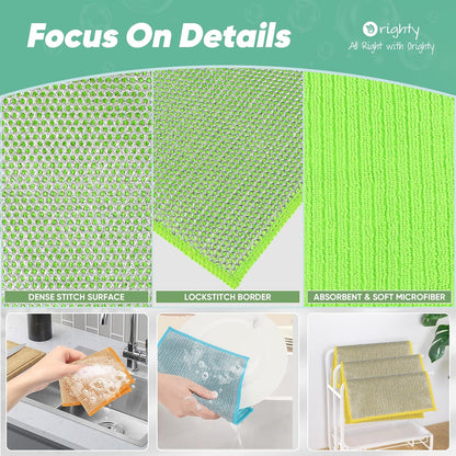 12 trapos de alambre multiusos para lavar platos | Paños de limpieza de platos de alambre de doble capa sin arañazos | Limpiador de acero reutilizable de cocina