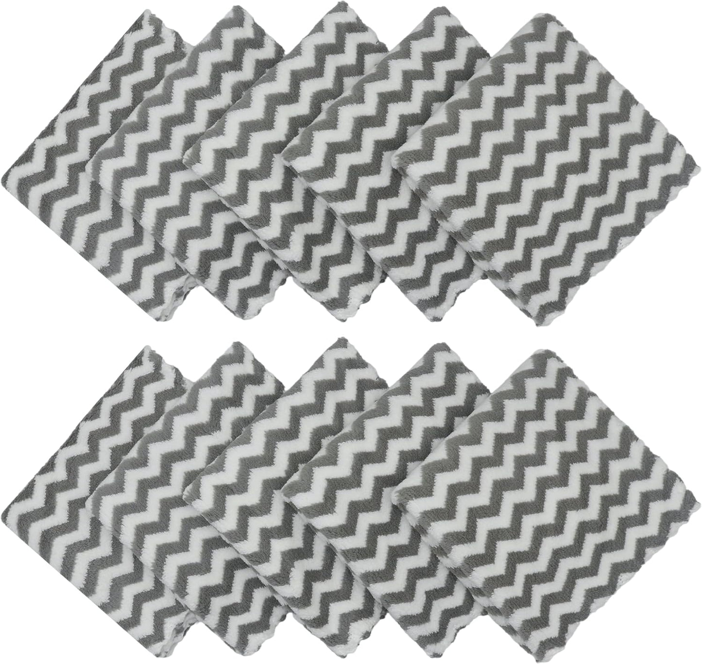 Trapos de limpieza de microfibra sin pelusas | Paquete de 10 trapos de secado rápido para limpieza | Súper absorbentes | Tamaño 12 x 12 pulgadas | Color: Gris