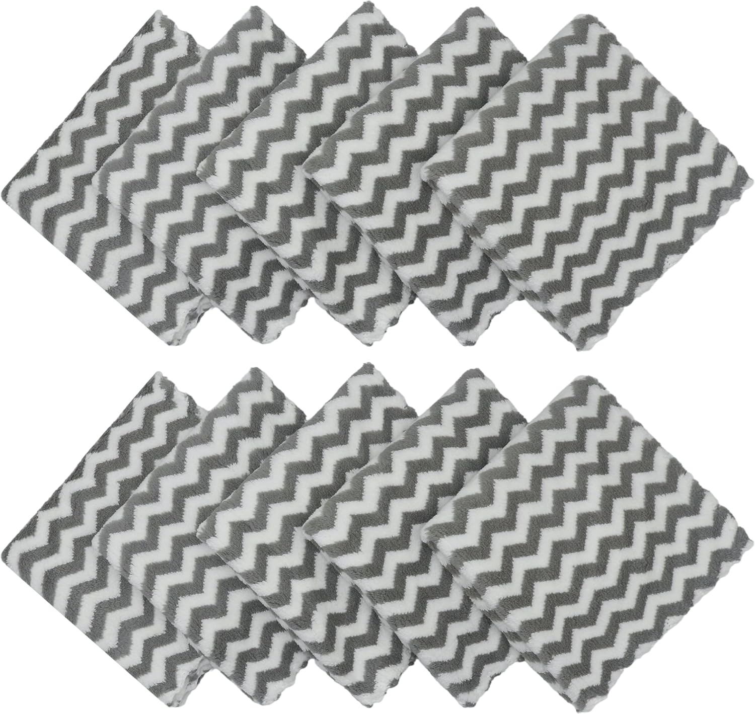 Trapos de limpieza de microfibra sin pelusas | Paquete de 10 trapos de secado rápido para limpieza | Súper absorbentes | Tamaño 12 x 12 pulgadas | Color: Gris