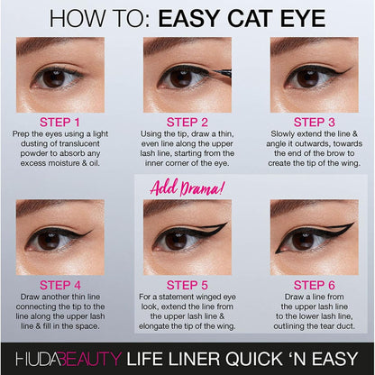 Delineador líquido de precisión Quick 'N Easy de HUDA BEAUTY Very Vanta