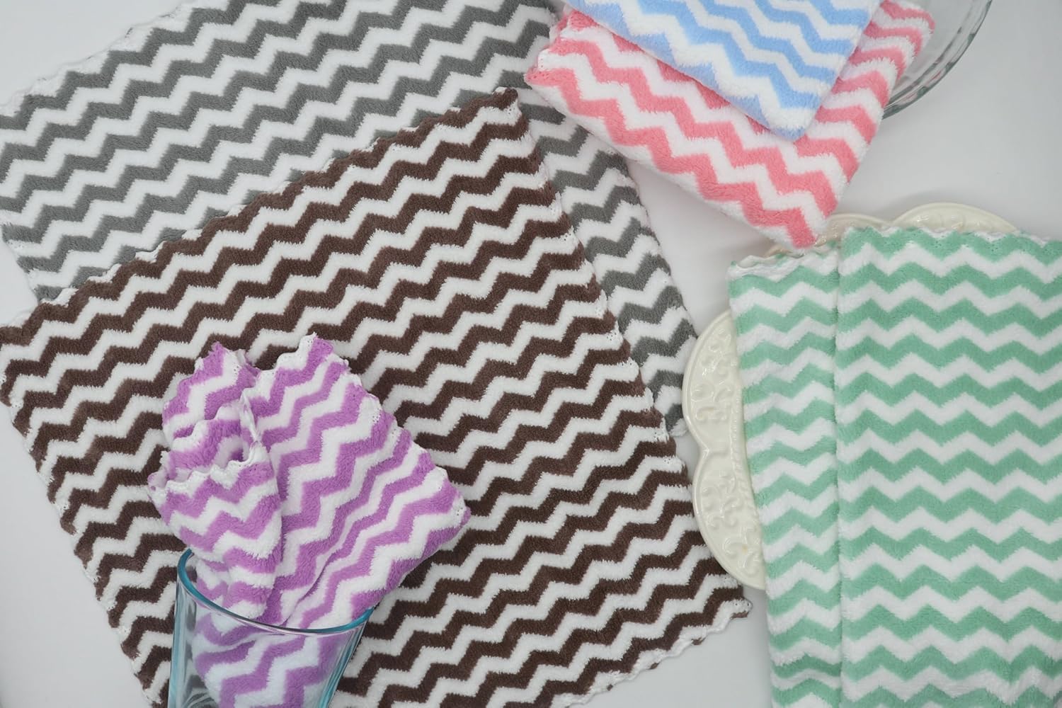 Trapos de limpieza de microfibra sin pelusas | Paquete de 10 trapos de secado rápido para limpieza | Súper absorbentes | Tamaño 12 x 12 pulgadas | Color: Gris