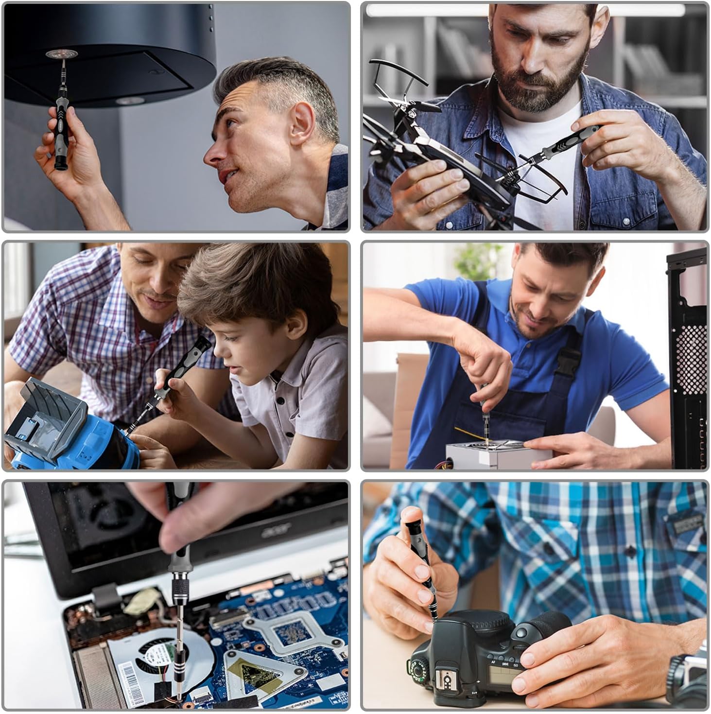 Kit de Destornilladores de Precisión 122 en 1 con 101 Puntas Magnéticas y 21 Herramientas – Set de Reparación Electrónica para Laptop, PC, iPhone, Tablet, PS4, Xbox, Drones y Más