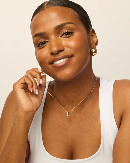 Collar Colgante Lágrima para Mujer | Baño en Oro 14K | Collar Elegante y Minimalista con Dije de Pera