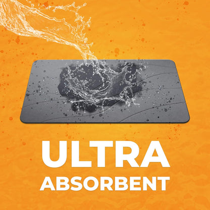 Alfombra mineral de secado rápido para baño y duchas | Antideslizante | Súper absorbente | Secado instantáneo (24 x 16 pulgadas, granito)
