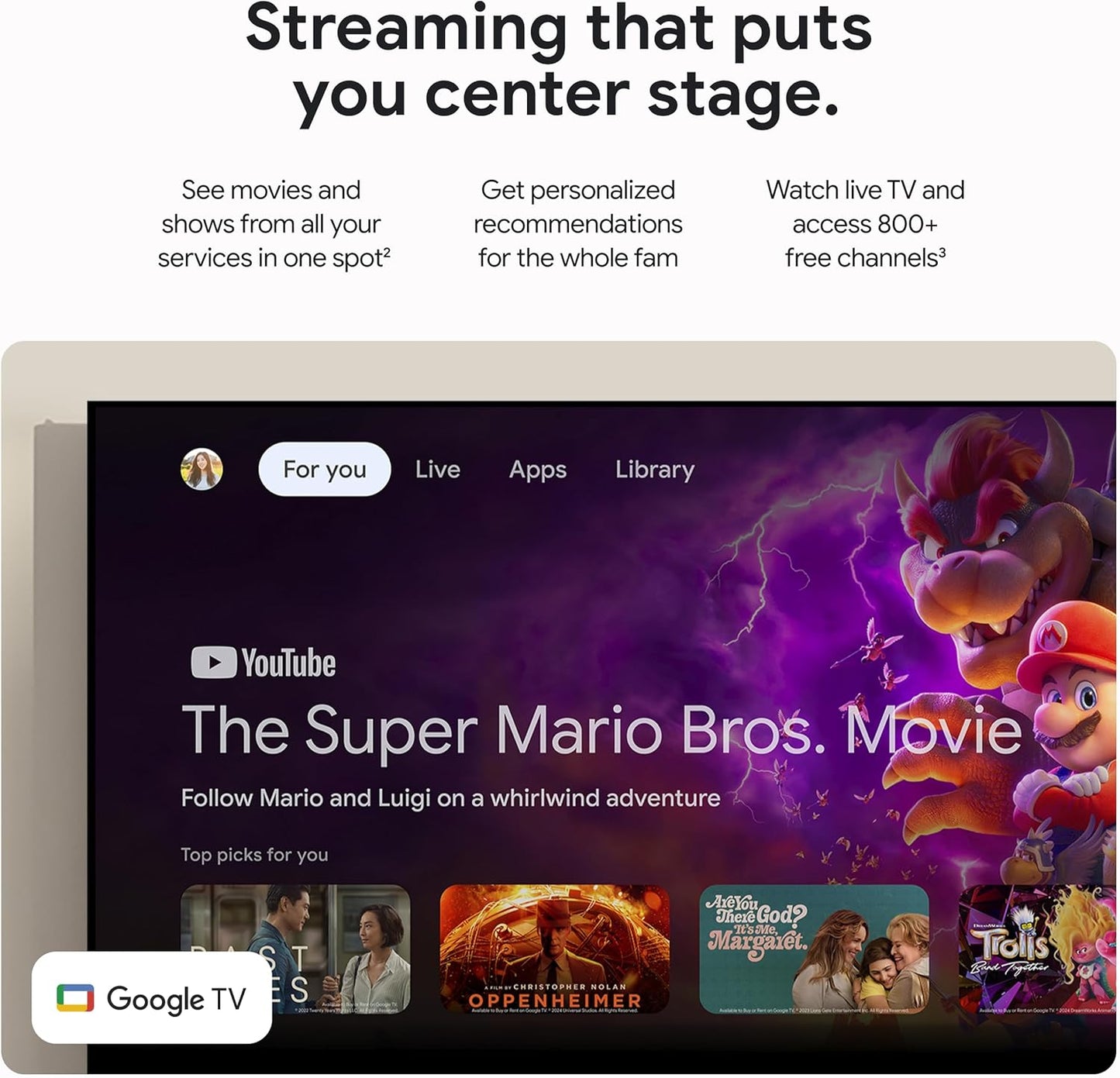 Google TV Streamer 4K HDR con Dolby Vision y Atmos – 32 GB Almacenamiento – Control por Voz con Búsqueda y Smart Home – Streaming Rápido de Películas, Series y TV en Vivo – Color Porcelain