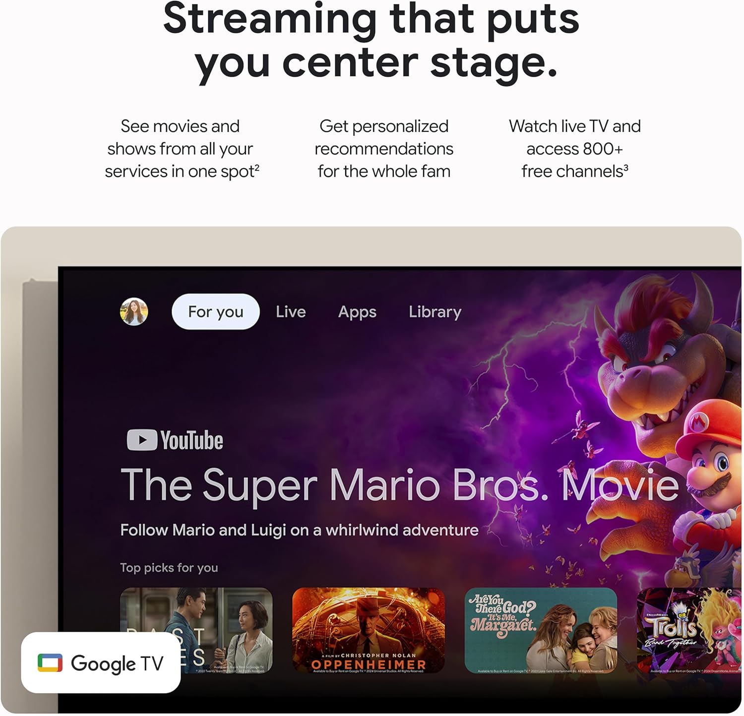Google TV Streamer 4K HDR con Dolby Vision y Atmos – 32 GB Almacenamiento – Control por Voz con Búsqueda y Smart Home – Streaming Rápido de Películas, Series y TV en Vivo – Color Porcelain