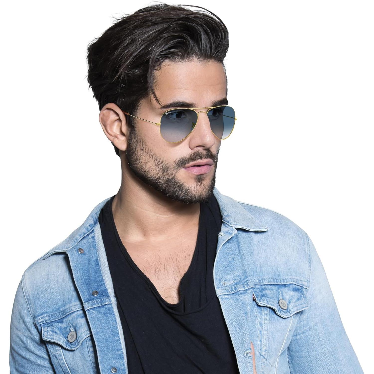 Ray-Ban RB3025 Classic Aviator – Gafas de Sol Unisex 62 mm Gold / Clear Gradient Blue