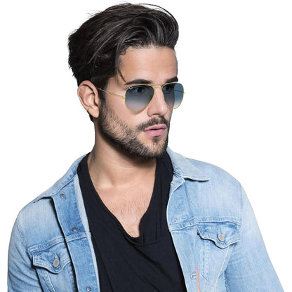 Ray-Ban RB3025 Classic Aviator – Gafas de Sol Unisex 62 mm Gold / Clear Gradient Blue