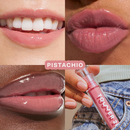 Brillo labial hidratante vegano no pegajoso e hidratante | Aceite de albaricoque y semilla de frambuesa 