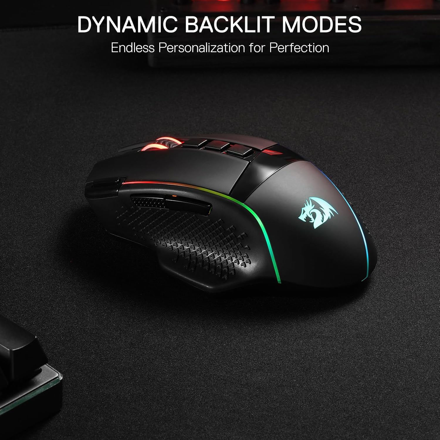 Redragon M991 – Mouse Gaming Inalámbrico, 26,000 DPI, 3 Modos de Conexión, 9 Botones Macro, Rapid Fire, RGB