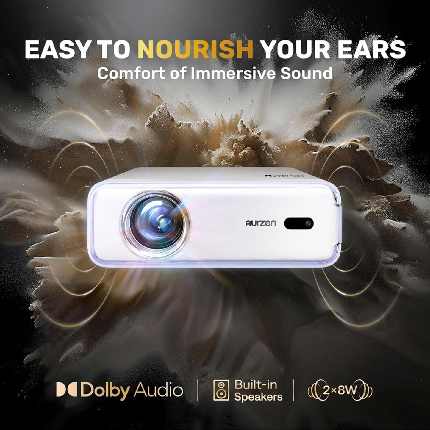 Aurzen EAZZE D1 Smart Proyector | Full HD Nativo 1080P | Netflix Oficial, Autoenfoque, Dolby Audio, Zoom 50-100% | WiFi 5G + Bluetooth Bidireccional