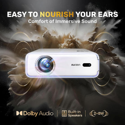 Aurzen EAZZE D1 Smart Proyector | Full HD Nativo 1080P | Netflix Oficial, Autoenfoque, Dolby Audio, Zoom 50-100% | WiFi 5G + Bluetooth Bidireccional