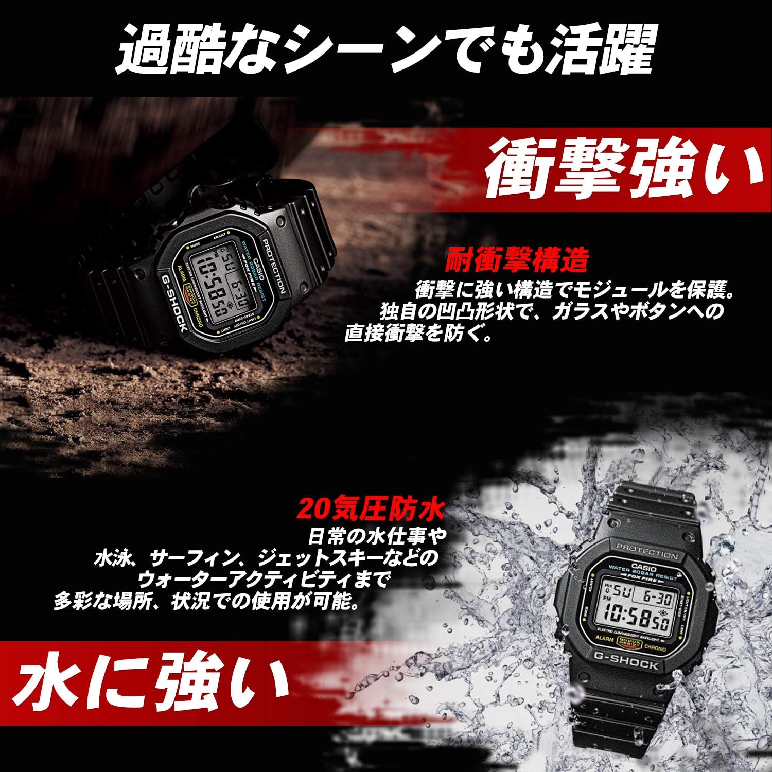 Casio G-Shock GW-M5610-1BJF | Reloj Digital Solar para Hombre | Multibanda 6 & Shock Resistant