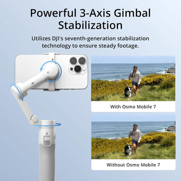 DJI Osmo Mobile 7 Gimbal Estabilizador para Smartphone – 3 Ejes, ActiveTrack 7.0, Trípode Integrado, Ultraliviano, Hasta 10 h 