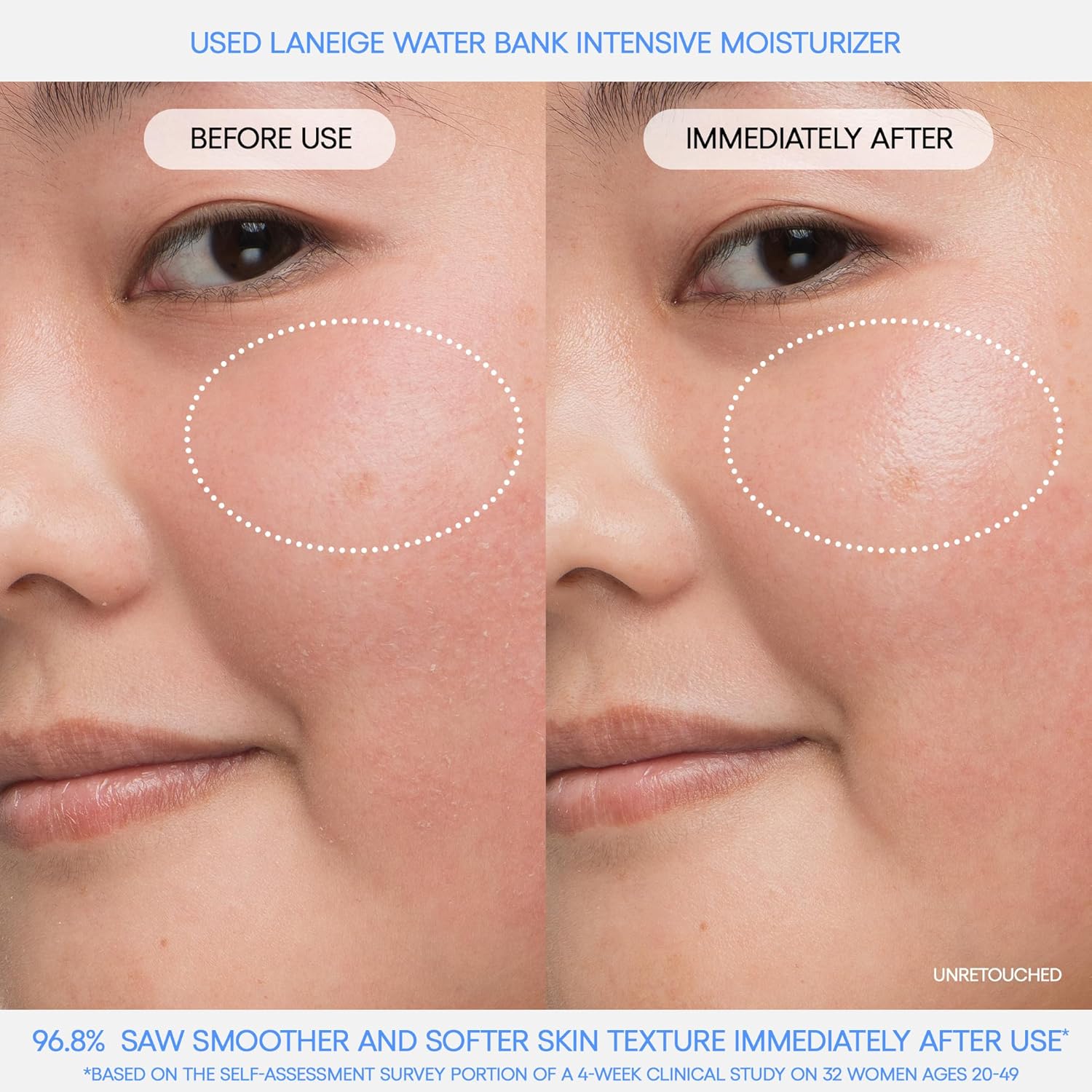 LANEIGE Crema hidratante de agua con Acido hialurónico intensivo con Peptidos + Escualano: piel propensa al eczema, refuerzo de barreras, nutrición, sequedad