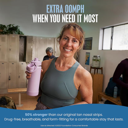 Breathe Right Tiras Nasales Extra Fuerza | 44 Unidades | Alivio Instantáneo de Congestión Nasal y Ronquidos | Sin Fármacos, Ajuste Cómodo