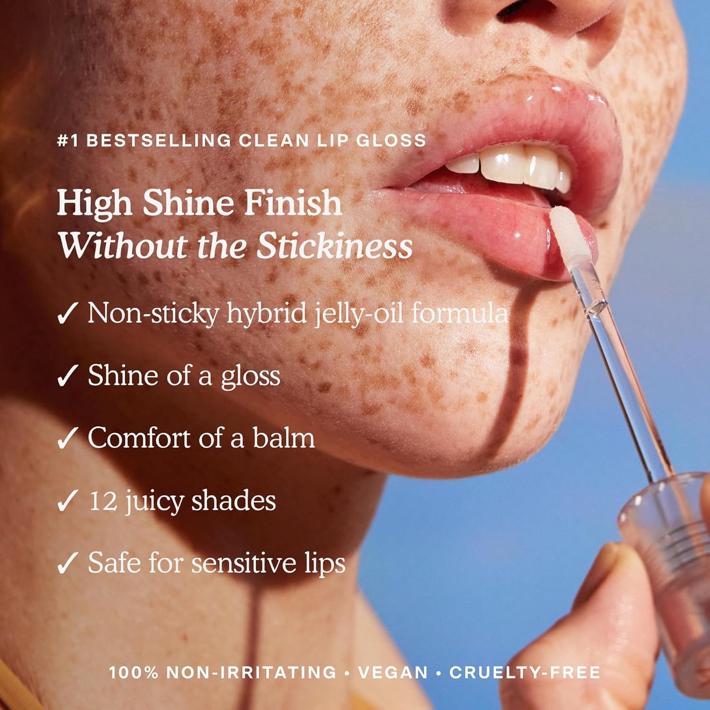 Brillo labial hidratante vegano no pegajoso e hidratante | Aceite de albaricoque y semilla de frambuesa 