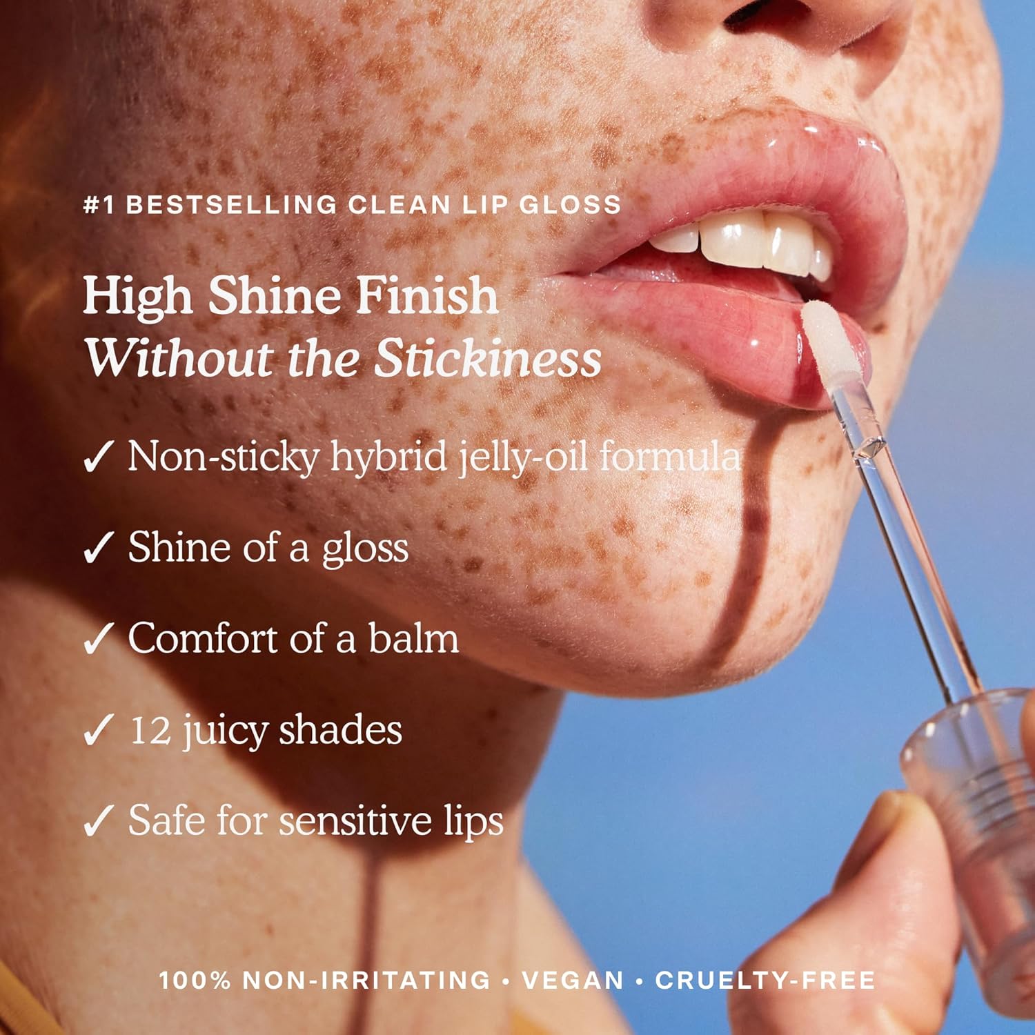 Brillo labial hidratante vegano no pegajoso e hidratante | Aceite de albaricoque y semilla de frambuesa 