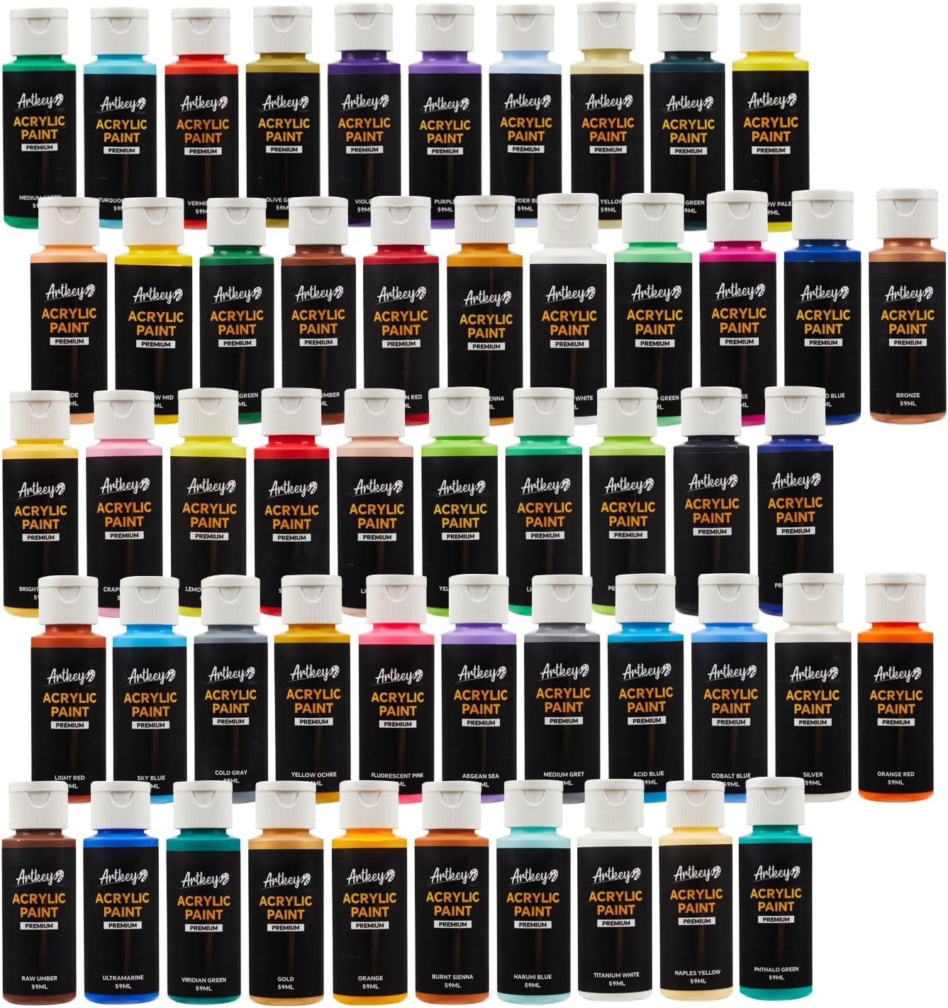 Set de 52 pinturas acrílicas | Colores variados 