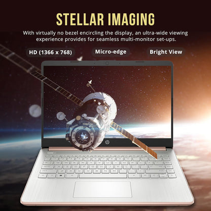 Laptop Rosa BrightView HD de 14 pulgadas | Intel Celeron N4120 | 16 GB de RAM | 416 GB de almacenamiento 