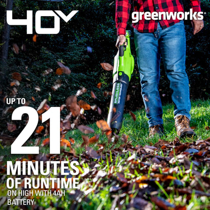 Soplador de hojas Greenworks | Soplador axial inalámbrico sin escobillas de 40 V (130 MPH / 550 CFM/75+ herramientas), solo herramienta