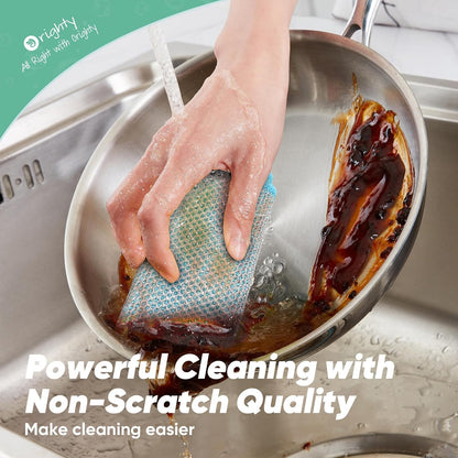 12 trapos de alambre multiusos para lavar platos | Paños de limpieza de platos de alambre de doble capa sin arañazos | Limpiador de acero reutilizable de cocina