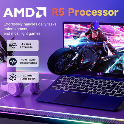 Laptop 15.6" FHD NIMO | AMD Ryzen 5 3500U | 32GB RAM | 1TB SSD | Teclado Retroiluminado | Huella Digital | Cargador Rápido 65W | Windows 11 | 2 Años Garantía