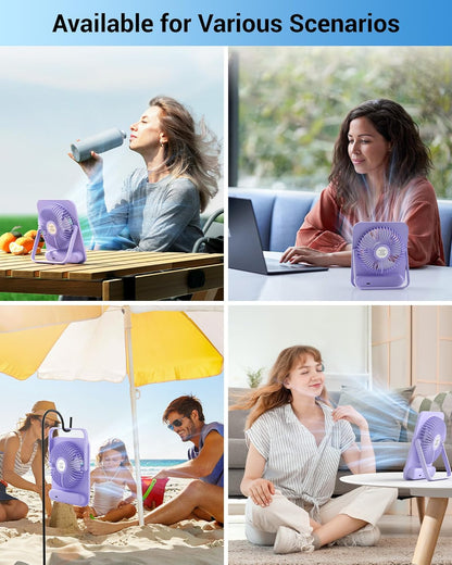 Ventilador portátil de escritorio pequeño recargable | Pack x 2