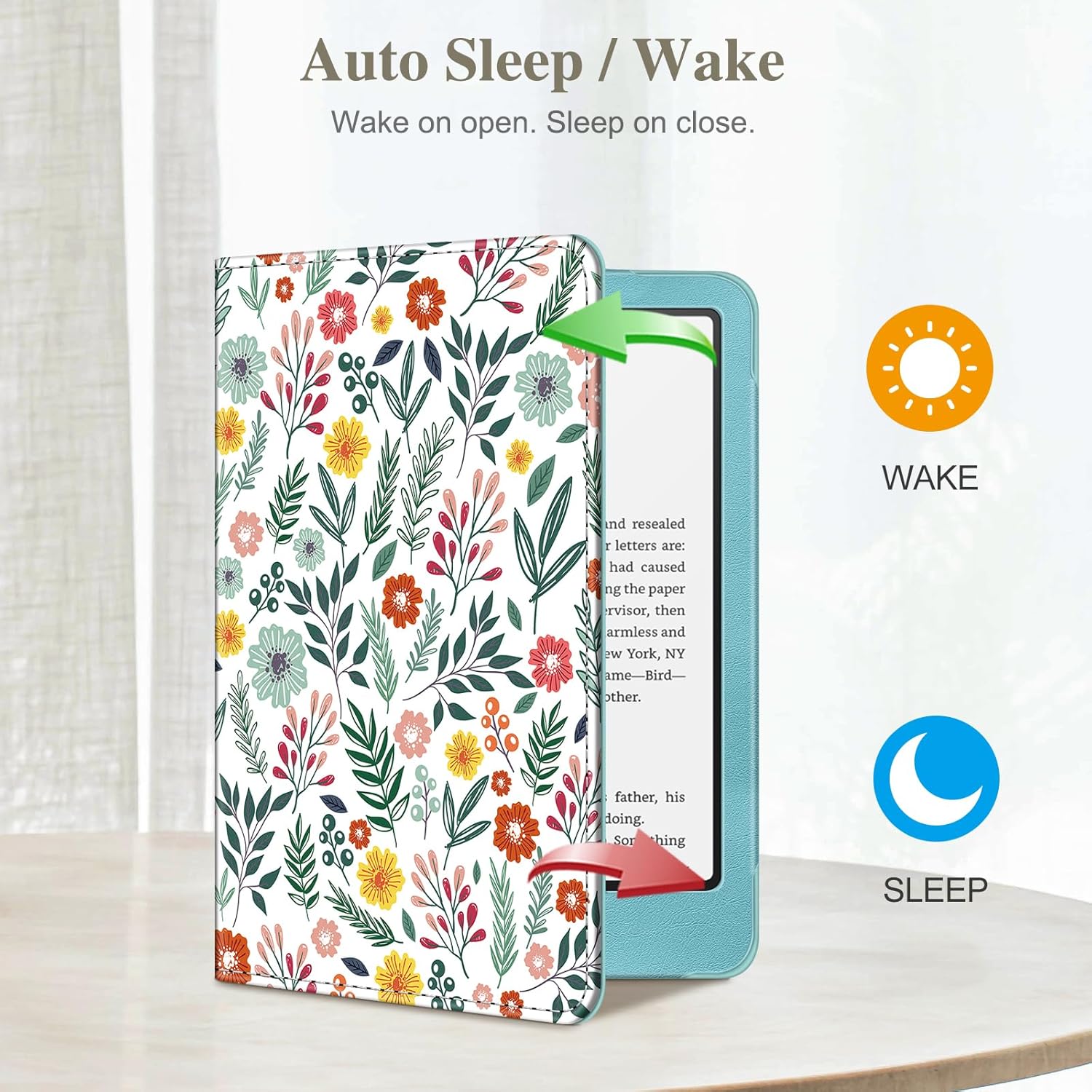 Fintie Case for 7"/6.8" Kindle Paperwhite(12Th/11Th Generation-2024/2021) and Kindle Colorsoft Signature Edition -Slim Foldable Stand Cover Auto Wake/Sleep for Paperwhite 2024, Spring Bloom