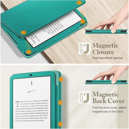 Fintie Case for 7"/6.8" Kindle Paperwhite(12Th/11Th Generation-2024/2021) and Kindle Colorsoft Signature Edition -Slim Foldable Stand Cover Auto Wake/Sleep for Paperwhite 2024, Jade